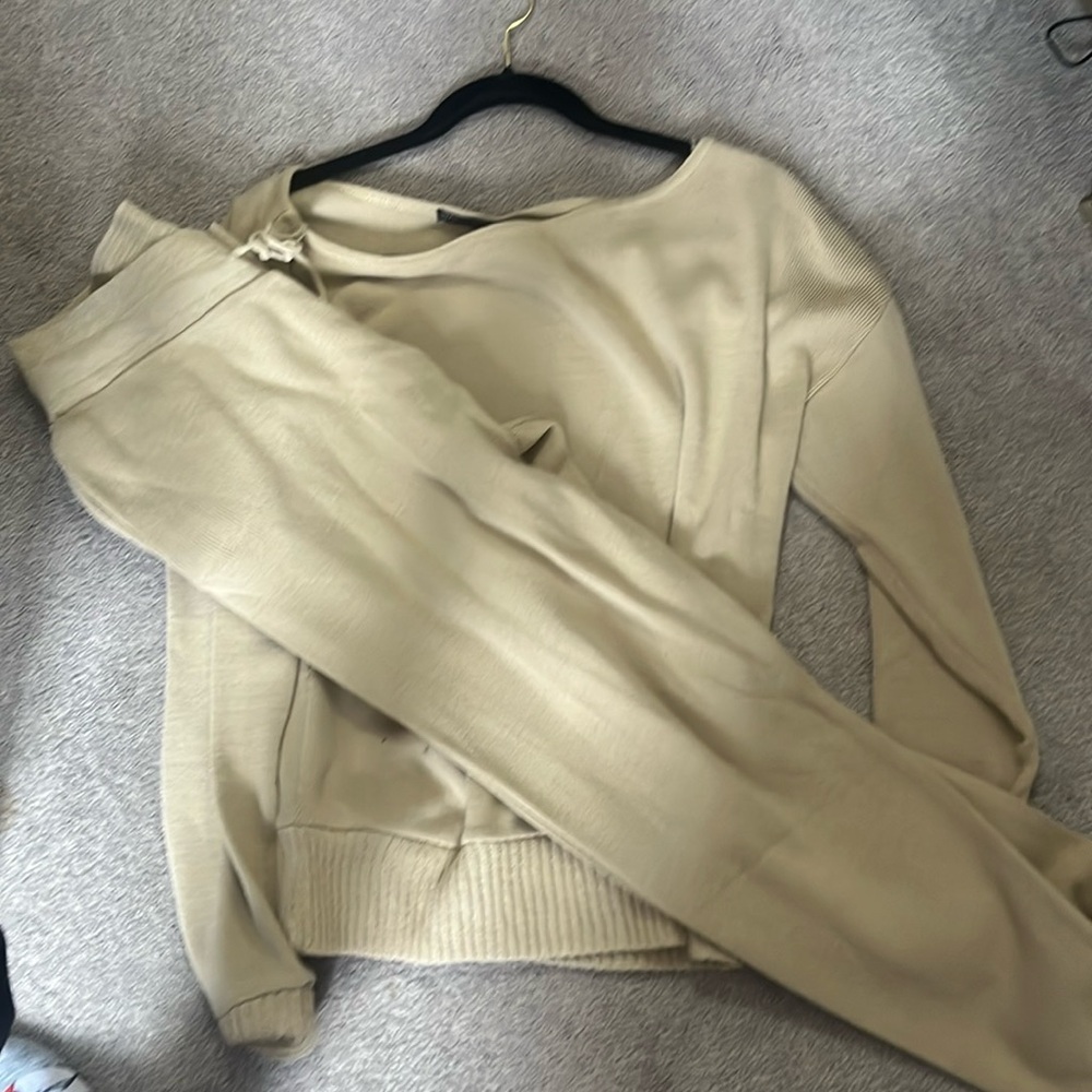 Nasty Gal Oatmeal Beige Lounge Set sz medium